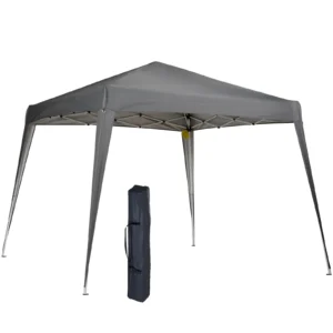 Vouwpaviljoen 2,4x2,4m partytent met uv bescherming, opvouwbaar & incl. draagtas, ideaal voor tuin en balkon, staal grijs 1