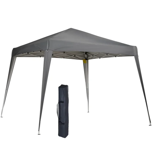 Vouwpaviljoen 2,4x2,4m partytent met uv bescherming, opvouwbaar & incl. draagtas, ideaal voor tuin en balkon, staal grijs 1