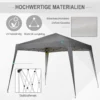 Vouwpaviljoen 2,4x2,4m partytent met uv bescherming, opvouwbaar & incl. draagtas, ideaal voor tuin en balkon, staal grijs 5