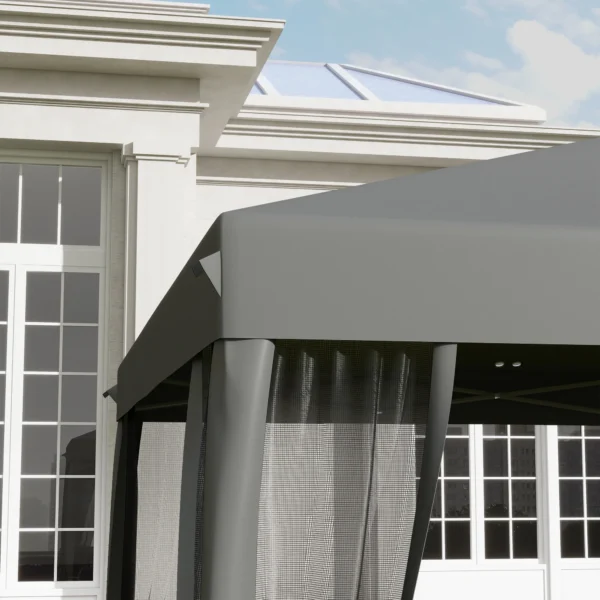 Vouwpaviljoen paviljoen vouwtent 3x3m met zijwanden incl. draagtas metaal en oxford lichtgrijs en zwart voor tuin en evenementen 9