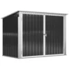 Vuilnisbakbox afsluitbare opbergbox voor 2 vuilnisbakken staal 178,5 x 104,5 x 128,5/113 cm zwart 1