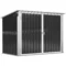Vuilnisbakbox afsluitbare opbergbox voor 2 vuilnisbakken staal 178,5 x 104,5 x 128,5/113 cm zwart 1