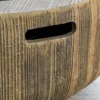 Vuurkorf vuurplaats met deksel en pook in boomstronk design voor tuin camping terras van staal mgo bruin 8
