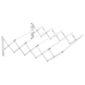 Wanddroger 57,5cm ruimtebesparend wasrek voor binnen en buiten metaal in wit 63,5 x 60 x 20 cm 1