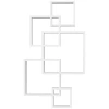 Wandplank zwevende plank wandbord met 5 kubussen & 9 vakken, sparrenhout, wit, 49,5x10,2x86cm 1