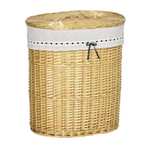 Wasmand met deksel van wilg 100l 51x38x57cm natuur wasbox voor slaapkamer & badkamer 1