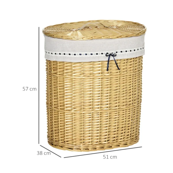 Wasmand met deksel van wilg 100l 51x38x57cm natuur wasbox voor slaapkamer & badkamer 4