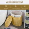 Wasmand met deksel van wilg 100l 51x38x57cm natuur wasbox voor slaapkamer & badkamer 5