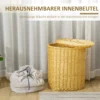 Wasmand met deksel van wilg 100l 51x38x57cm natuur wasbox voor slaapkamer & badkamer 6