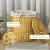 Wasmand met deksel van wilg 100l 51x38x57cm natuur wasbox voor slaapkamer & badkamer 7