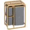 Wasmand met platform bamboe wasverzamelaar met 3 afneembare waszakken, was sorteerder, grijs+natuur, 50x32x69,7cm 1