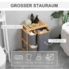 Wasmand met platform bamboe wasverzamelaar met 3 afneembare waszakken, was sorteerder, grijs+natuur, 50x32x69,7cm 5