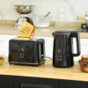 Waterkoker broodrooster set 1,5l waterkoker 2 toastplakken 2200w ontbijtset met 7 bruiningsniveaus, ontdooi & opwarmfunctie, automatische uitschakeling en kruimellade, zwart 2