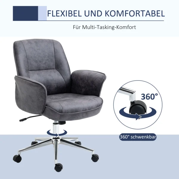 Xxl bureaustoel, ergonomische bureaustoel met kantelfunctie, in hoogte verstelbaar, tot 120kg belastbaar, grijs 7