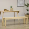 Zitbank 3 zits houten bank eetbank in landelijke stijl gemaakt van grenenhout tot 330 kg belastbaar natuur 150 x 33 x 45 cm voor keuken & eetkamer 8