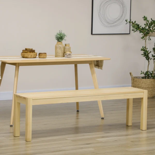 Zitbank 3 zits houten bank eetbank in landelijke stijl gemaakt van grenenhout tot 330 kg belastbaar natuur 150 x 33 x 45 cm voor keuken & eetkamer 8