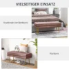 Zitbank, gestoffeerde bank met opbergruimte, fluweel look, bedbank met stalen poten, schoenenbank, opbergbank voor woonkamer, slaapkamer, roze, 100 x 37,5 x 42 cm 7
