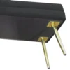 Zitbank, gestoffeerde bank met opbergruimte, fluweel look, bedbank met stalen poten, schoenenbank, opbergbank voor woonkamer, slaapkamer, zwart, 79,5 x 37,5 x 43 cm 10