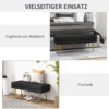 Zitbank, gestoffeerde bank met opbergruimte, fluweel look, bedbank met stalen poten, schoenenbank, opbergbank voor woonkamer, slaapkamer, zwart, 79,5 x 37,5 x 43 cm 7