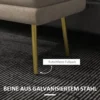 Zitbank, gestoffeerde bank met opbergruimte, fluweelachtige uitstraling, bedbank met stalen poten, schoenenbank, opbergbank voor woonkamer, slaapkamer, beige, 79,5 x 37,5 x 43 cm 8