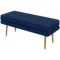 Zitbank, gestoffeerde bank met opbergruimte, fluweelachtige uitstraling, bedbank met stalen poten, schoenenbank, opbergbank voor woonkamer, slaapkamer, blauw, 79,5 x 37,5 x 43 cm 1