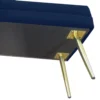 Zitbank, gestoffeerde bank met opbergruimte, fluweelachtige uitstraling, bedbank met stalen poten, schoenenbank, opbergbank voor woonkamer, slaapkamer, blauw, 79,5 x 37,5 x 43 cm 10