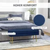 Zitbank, gestoffeerde bank met opbergruimte, fluweelachtige uitstraling, bedbank met stalen poten, schoenenbank, opbergbank voor woonkamer, slaapkamer, blauw, 79,5 x 37,5 x 43 cm 5