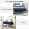 Zitbank, gestoffeerde bank met opbergruimte, fluweelachtige uitstraling, bedbank met stalen poten, schoenenbank, opbergbank voor woonkamer, slaapkamer, blauw, 79,5 x 37,5 x 43 cm 7