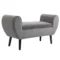 Zitbank grijs moderne kistbank met opslagruimte van fluweelachtig polyester en rubberhout met armleuningen 118x42x66cm voor hal en woonkamer 1