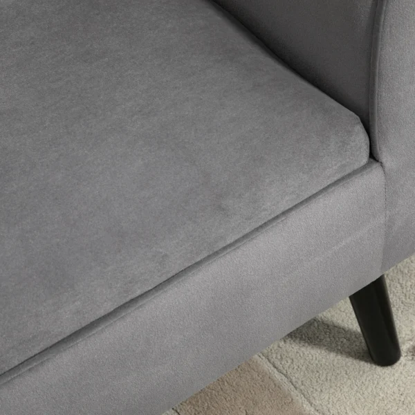 Zitbank grijs moderne kistbank met opslagruimte van fluweelachtig polyester en rubberhout met armleuningen 118x42x66cm voor hal en woonkamer 10