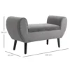 Zitbank grijs moderne kistbank met opslagruimte van fluweelachtig polyester en rubberhout met armleuningen 118x42x66cm voor hal en woonkamer 4
