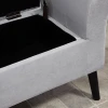Zitbank lichtgrijs gestoffeerde bank met opbergruimte, samt polyester, rubberhout, modern voor hal & slaapkamer 10