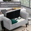 Zitbank lichtgrijs gestoffeerde bank met opbergruimte, samt polyester, rubberhout, modern voor hal & slaapkamer 5