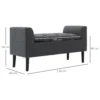 Zitbank met opbergruimte gestoffeerde bank zitkruk zitkist belastbaar tot 130 kg, linnen touch donkergrijs, 116 x 44 x 58 cm voor hal & woonkamer 4