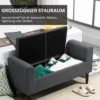 Zitbank met opbergruimte gestoffeerde bank zitkruk zitkist belastbaar tot 130 kg, linnen touch donkergrijs, 116 x 44 x 58 cm voor hal & woonkamer 5