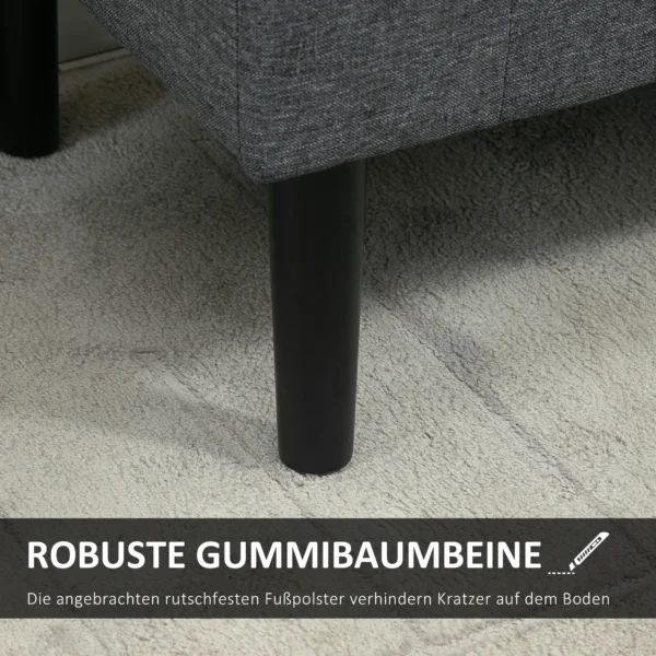 Zitbank met opbergruimte gestoffeerde bank zitkruk zitkist belastbaar tot 130 kg, linnen touch donkergrijs, 116 x 44 x 58 cm voor hal & woonkamer 6