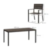 Zitgroep 7 delig eetgroep voor 6 personen eettafel met 6 stapelbare stoelen eetkamergroep met gespleten tafel keukentafel set balkonmeubilair tuinmeubilair voor terras, balkon donkerbruin 4