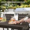 Zitgroep 7 delig eetgroep voor 6 personen eettafel met 6 stapelbare stoelen eetkamergroep met gespleten tafel keukentafel set balkonmeubilair tuinmeubilair voor terras, balkon donkerbruin 8