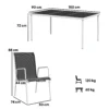 Zitgroep 7 delig eetgroep voor 6 personen eettafel met 6 stapelbare stoelen eetkamergroep met glazen tafel keukentafel set balkonmeubilair tuinmeubilair voor terras, balkon eetkamer zwart 4