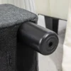 Zithocker hocker met linnenlook moderne voetenbank gestoffeerde hocker ottomaan voor slaapkamer, woonkamer, donkergrijs 10