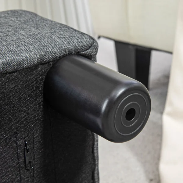 Zithocker hocker met linnenlook moderne voetenbank gestoffeerde hocker ottomaan voor slaapkamer, woonkamer, donkergrijs 10