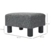 Zithocker hocker met linnenlook moderne voetenbank gestoffeerde hocker ottomaan voor slaapkamer, woonkamer, donkergrijs 4