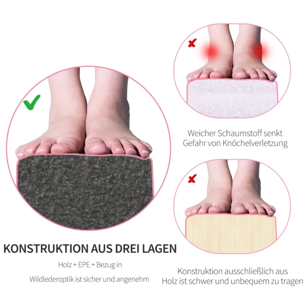 Zwevende balk 210 cm opvouwbare gymnastiekbalk voor binnen & buiten, balanceerbalk tot 120 kg, roze 7