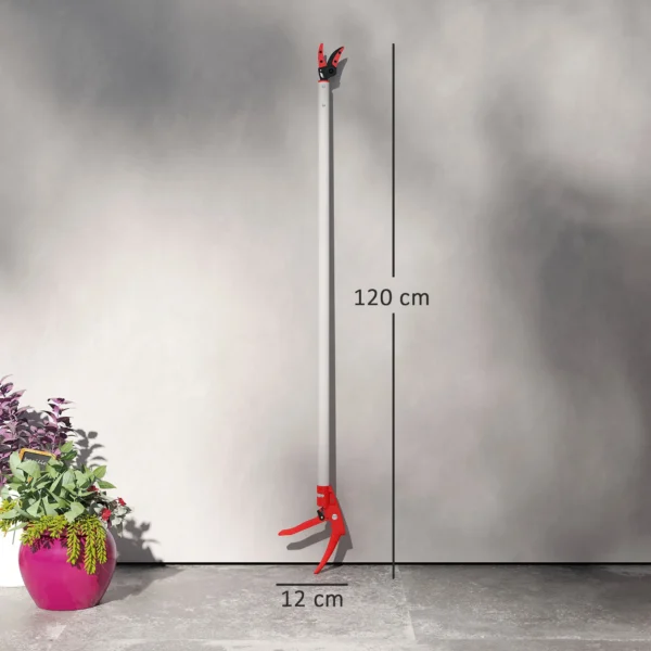 1,2m boomknipper met vergrendelingsmechanisme, takknippers voor snijden en vasthouden, tuinknipper met aluminium handvat, lange steel tuinknipper voor takken, voor het snijden van takken en het plukken van fruit 4