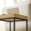 2 delige set salontafel, vierkante bijzettafel, koffietafel met stalen frame, sofatafel in modern design, voor woonkamer, tot 30 kg belastbaar, zwart+eik 9