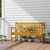 2 zits tuinbank hout, weerbestendige zitbank, tuinmeubelen met rug & armleuningen, inklapbare tafel parkbank 320kg belastbaar, balkonbank, houtenbank voor balkon, tuin, 149x56,5x89cm, teak 2