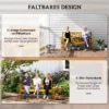 2 zits tuinbank hout, weerbestendige zitbank, tuinmeubelen met rug & armleuningen, inklapbare tafel parkbank 320kg belastbaar, balkonbank, houtenbank voor balkon, tuin, 149x56,5x89cm, teak 5
