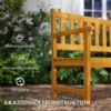 2 zits tuinbank hout, weerbestendige zitbank, tuinmeubelen met rug & armleuningen, inklapbare tafel parkbank 320kg belastbaar, balkonbank, houtenbank voor balkon, tuin, 149x56,5x89cm, teak 6