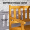 2 zits tuinbank hout, weerbestendige zitbank, tuinmeubelen met rug & armleuningen, inklapbare tafel parkbank 320kg belastbaar, balkonbank, houtenbank voor balkon, tuin, 149x56,5x89cm, teak 8
