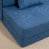 3 in 1 slaapstoel, opvouwbare slaapbank met bedfunctie, lendenkussen, relaxstoel in flanellook, chaise longue voor woonkamer, donkerblauw 10